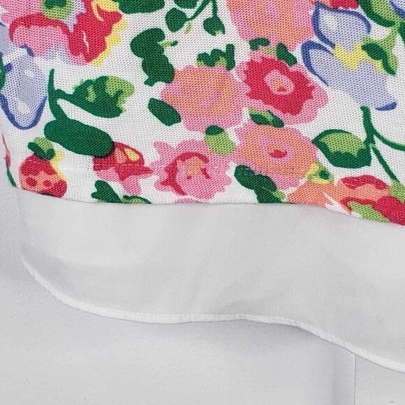 Talbots Top Shirt Women's Large Multicolor Floral 3/4 Sleeve Layered Stretch - Picture 5 of 8